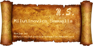Milutinovics Samuella névjegykártya